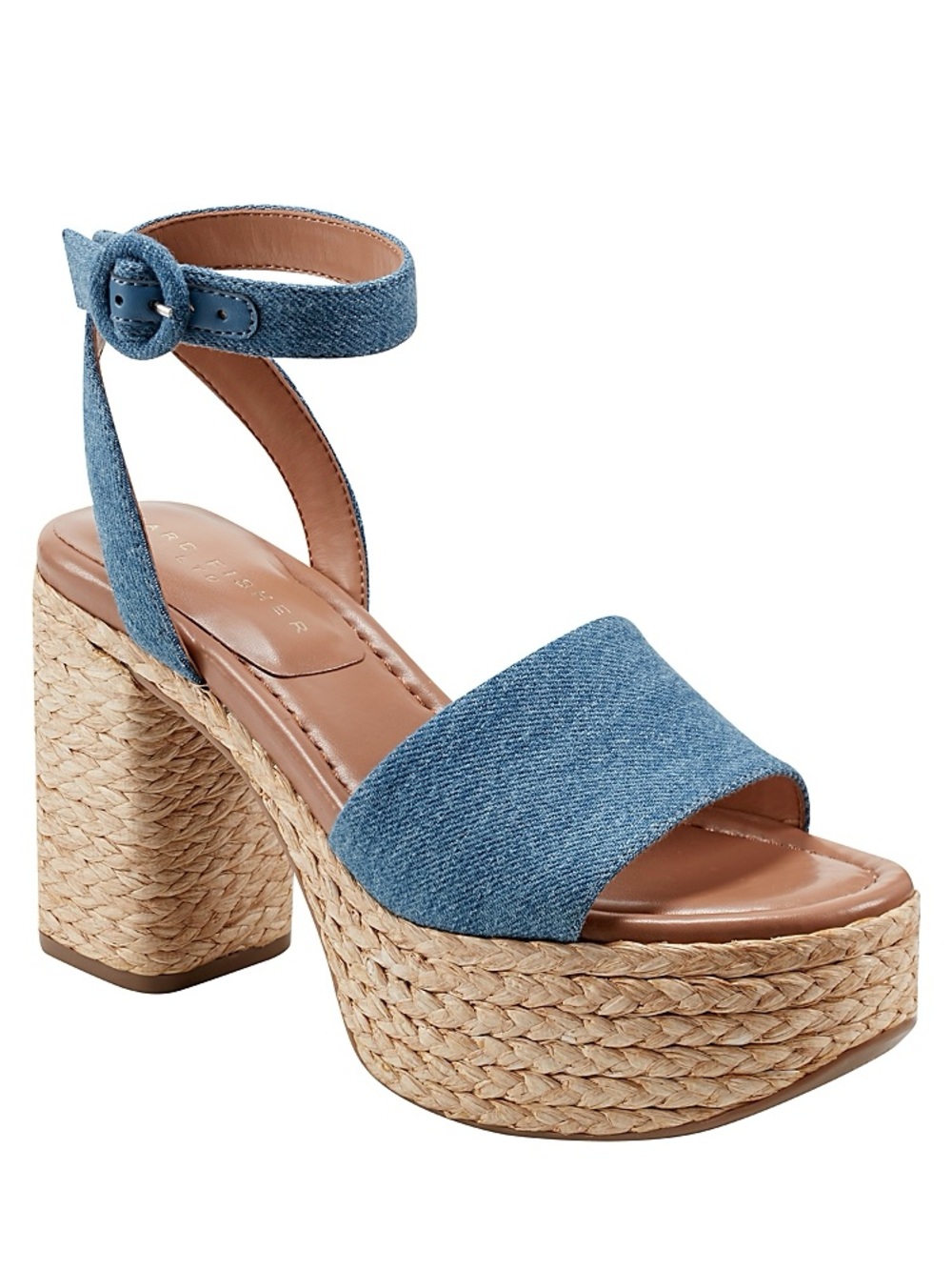 Marc Fisher Palyca Dark Blue Jute Platform Sz 9.5 BNWB